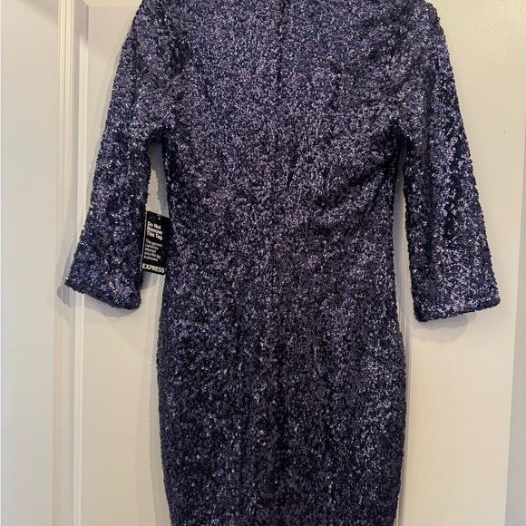 Express Glittering Purple Mini Dress - Picture 2 of 3